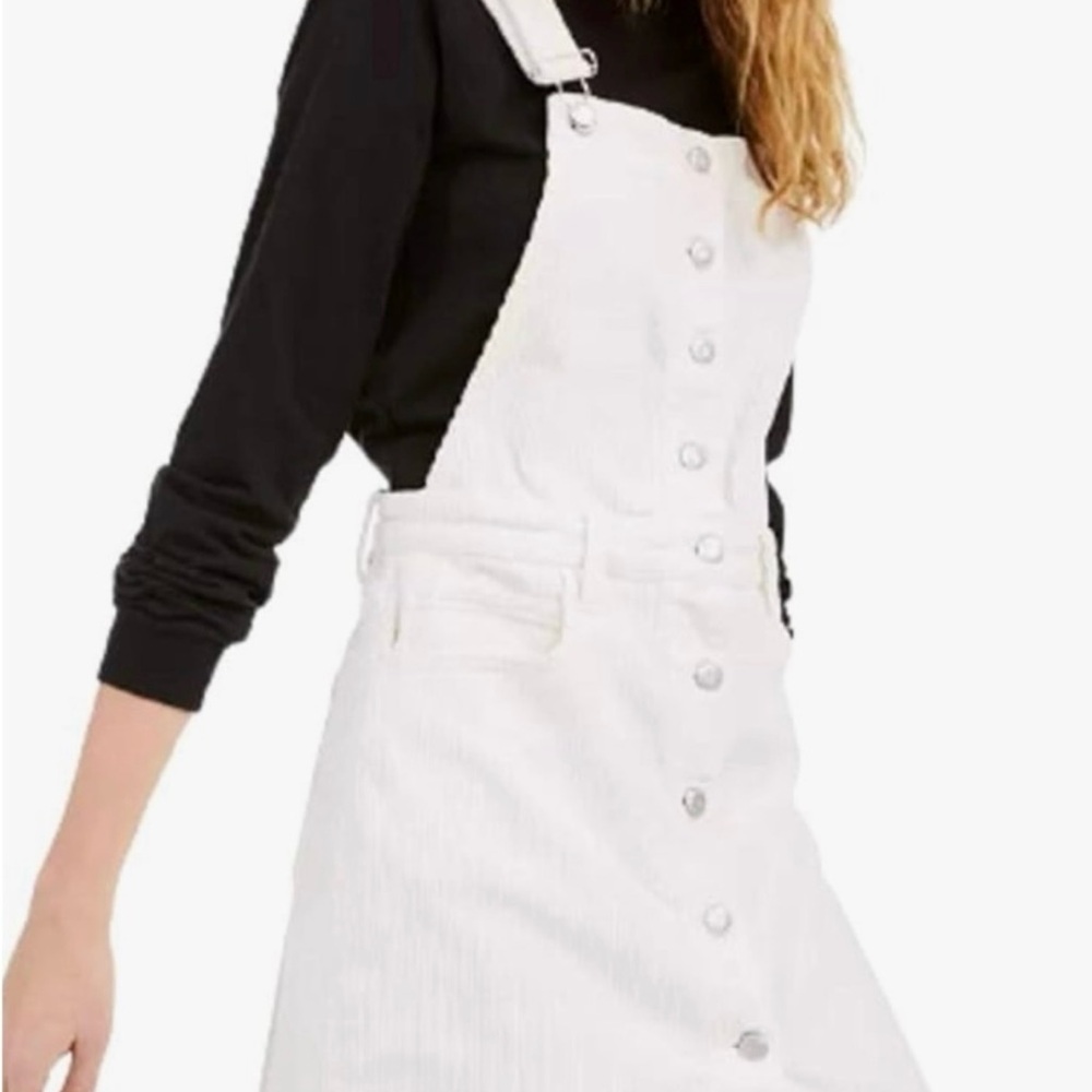 OAT NWT Corduroy Overall Dress - off white Buttoned down w/adjustable straps. - Picture 2 of 12